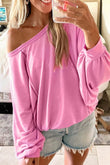 Asymmetrical Cold Shoulder Long Sleeve Top