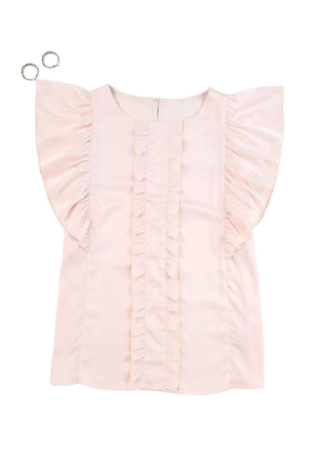 Round Neck Ruffle Short Sleeve Top