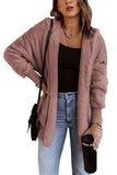 Soft Fleece Hooded Open Front Coat