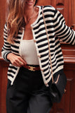 Contrast Striped Print Cardigan