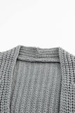 Cardigan gris color block en tricot torsadé avec poches latérales