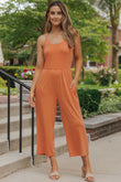 Adjustable Spaghetti Straps Wide Leg Jumpsuit