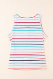 Button U Neck Tank Top