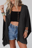 Lace Trim Ribbed Oversize Kimono