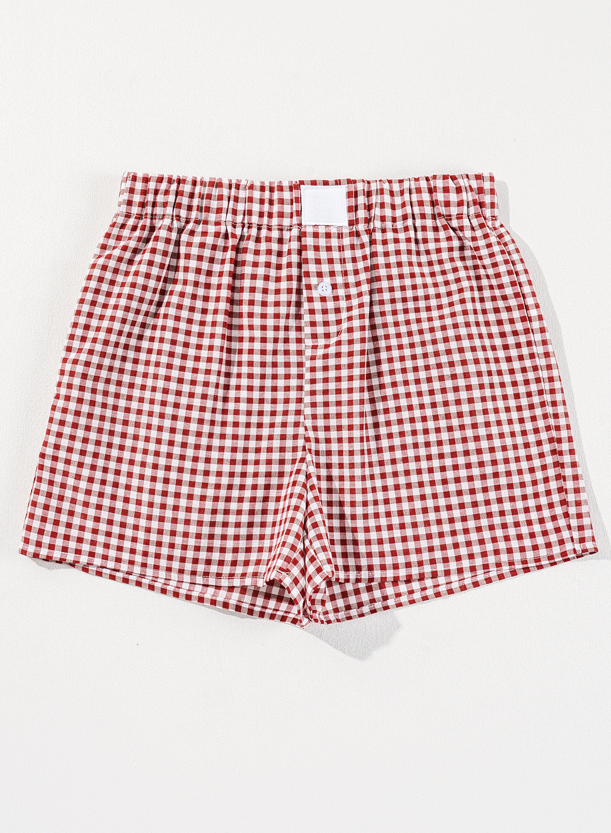 Red Plaid Gingham Printed High Waist Shorts