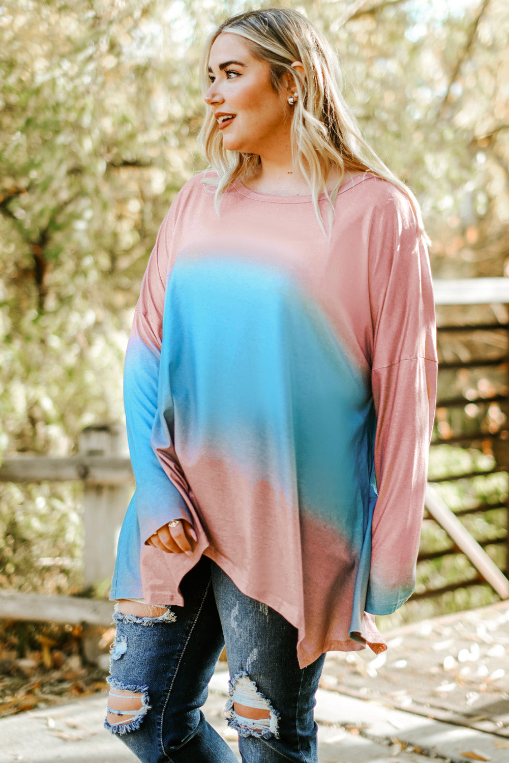 Plus Size Painted Poncho Top