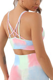 Tie Dye Criss Cross Strappy Sports Bra