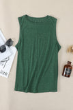 Solid Color Crewneck Sleeveless Top