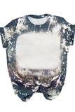 Tie Dye Bleached Round Neck Short Sleeve T-shirt