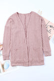 Cardigan texturé rose à épaules tombantes