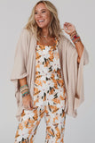 Lace Trim Ribbed Oversize Kimono