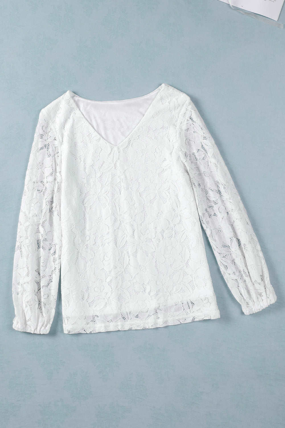 Loose Puff Sleeve Lace Blouse