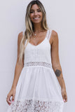 Floral Lace Tiered Patchwork Sleeveless Dress