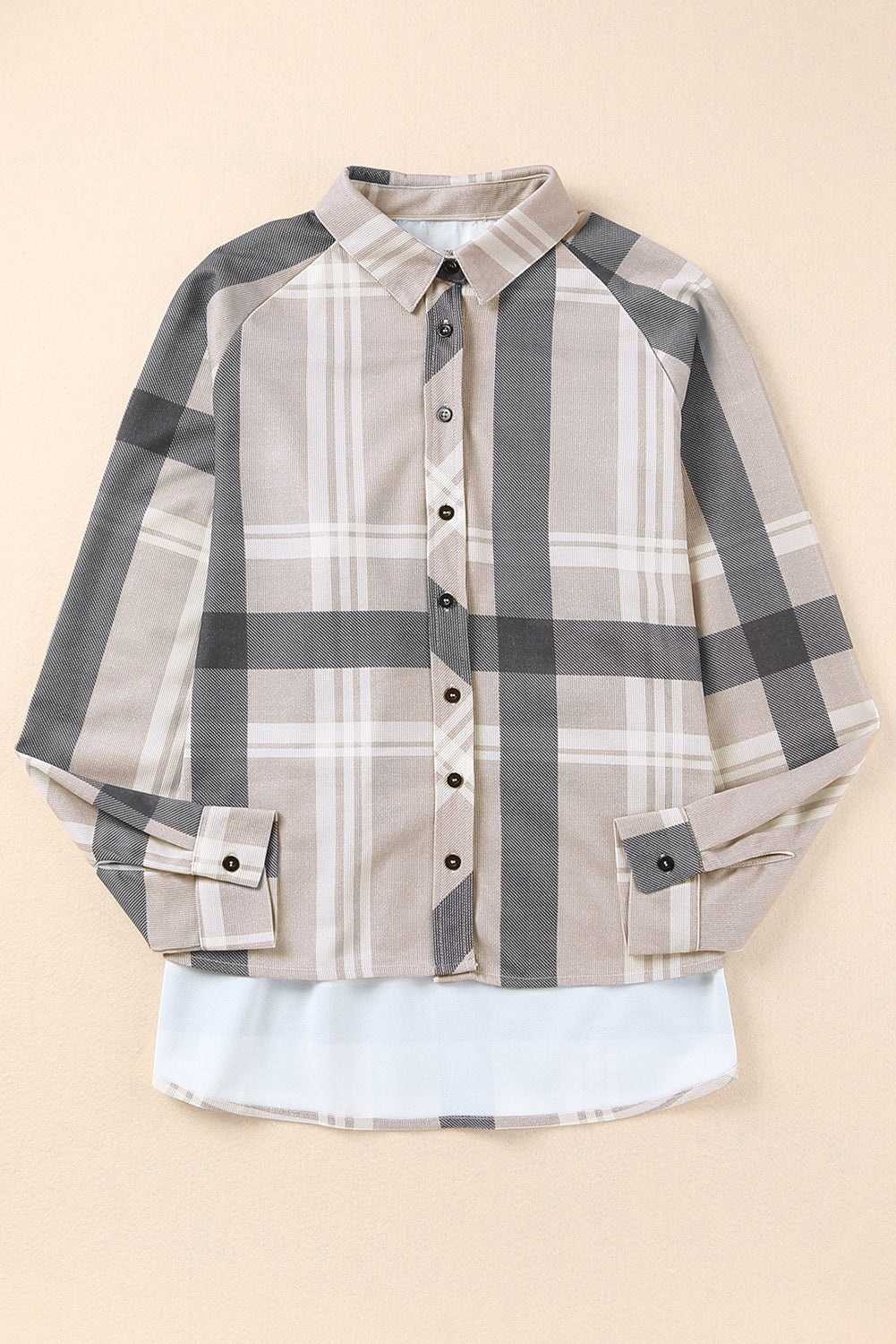 High Low Brushed Plaid Oversize Shacket