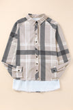 High Low Brushed Plaid Oversize Shacket