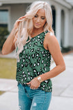 Leopard Print Crew Neck Tank Top