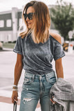 Vintage Asymmetric Cold Shoulder T-shirt