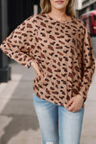 Pink Animal Print Stitching Loose Long Sleeve Top