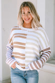 Blocked Drop Shoulder Slouchy Sweater