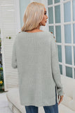 Pull surdimensionné gris boutonné à épaules tombantes