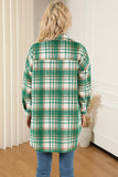 Plaid Flap Pocket Long Sleeve Shacket