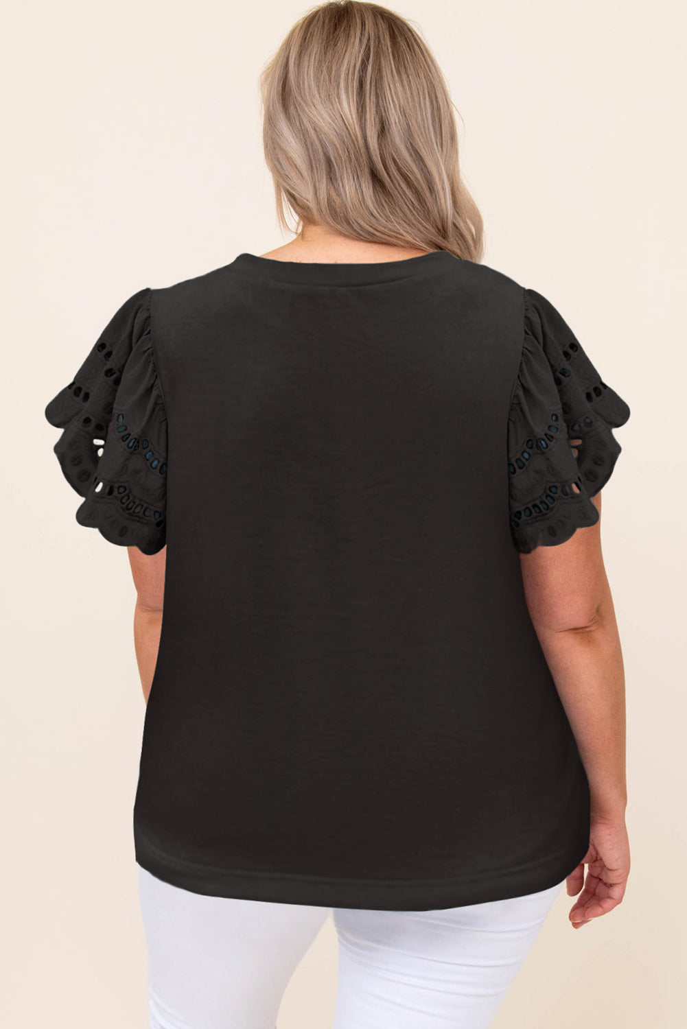 Plus Size Flutter Sleeve Top