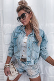 Rivet Studded Pocketed Denim Jacket