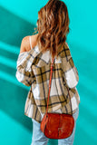 Button-up Pocket Long Sleeve Plaid Shacket