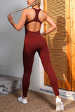 Cutout Racerback Seamless Yoga Jumpsuit