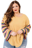 Serape Striped Bell Sleeve Plus Size Top