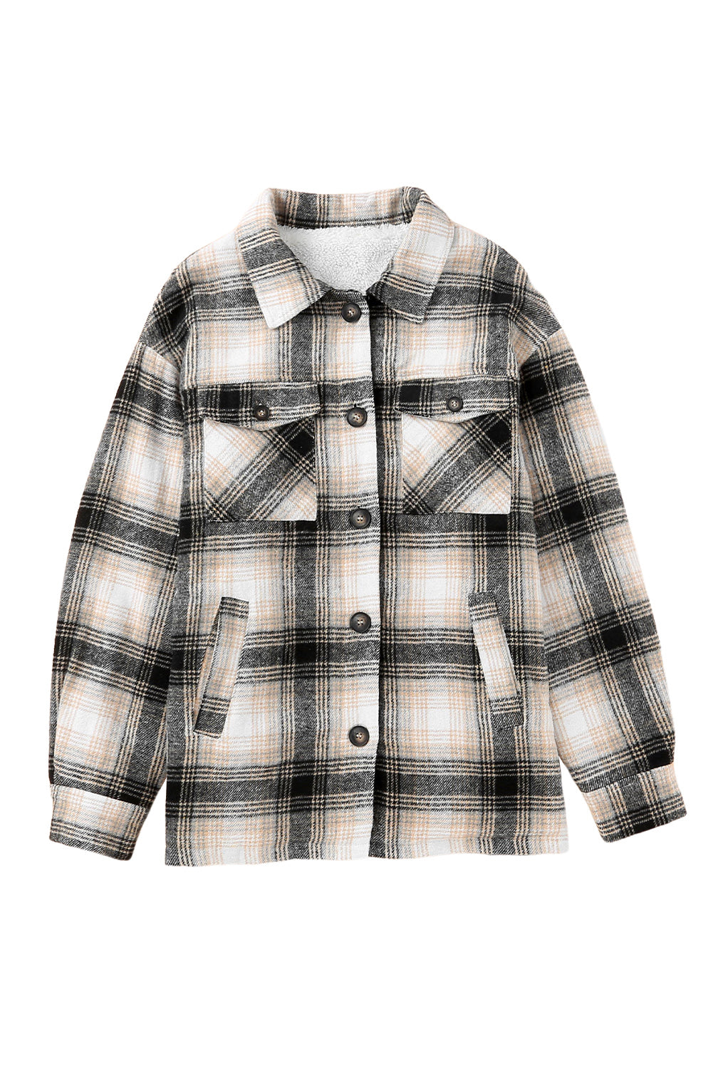 Vintage Plaid Fleece Lining Jacket