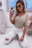 Short Sleeve Knitted Sweater Top