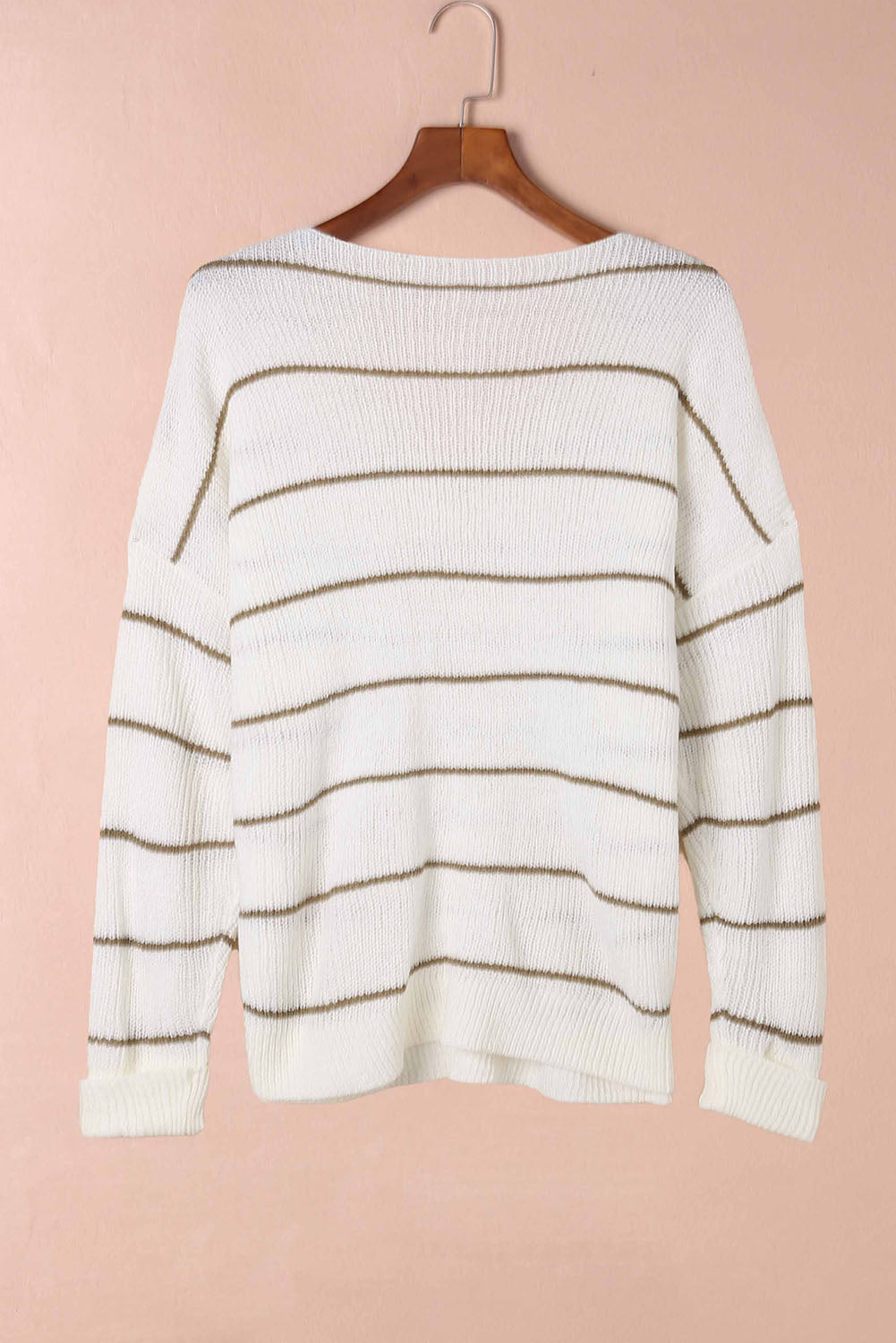 Pull rayé avec poche poitrine