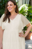 Plus Size Lace A-line Boho Wedding Dress