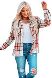 Plaid Print Buttoned Shirt Coat with Pocket