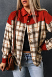 Contrast Corduroy Plaid Shacket