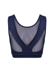 Ensemble de sport taille haute avec haut court en maille bleue