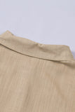 Khaki Textured Solid Color Basic Shirt