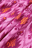 Bonbon Retro Print Twisted Front Ruffled Sleeve Maxi Dress