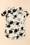 Apricot Floral Printed Short Sleeve Blouse