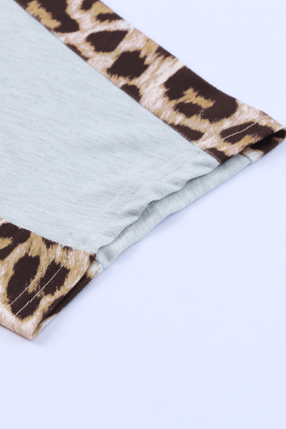 Leopard Splicing O-neck Short Sleeve T Shirt