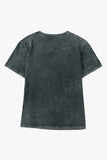 Black Mineral Washed Casual Short Sleeve Tee