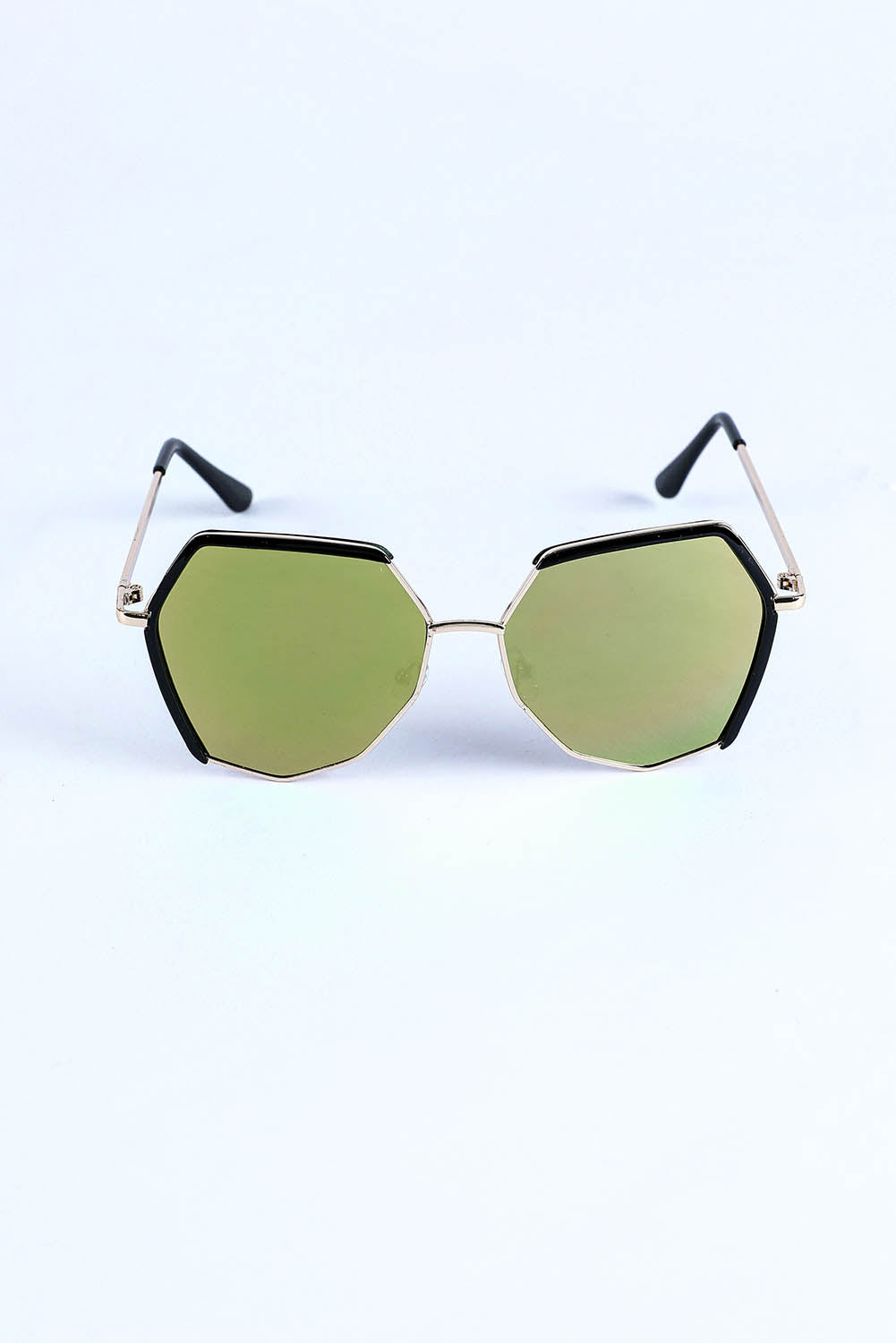 Metal Frame Oversized Polygon Sunglasses