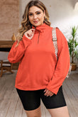 Sweat-shirt orange avec poche et fermeture éclair avec joint torique, grande taille