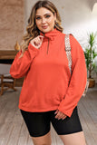 O-ring Zipper Pocketed Plus Size Sweatshirt