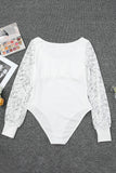 Lace Sleeves Square Neck Bodysuit