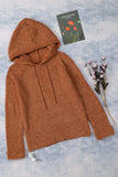 Drawstring Knit Hooded Sweater