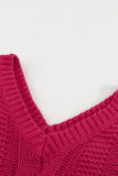 Bubblegum V-Neck Braided Knit Sweater