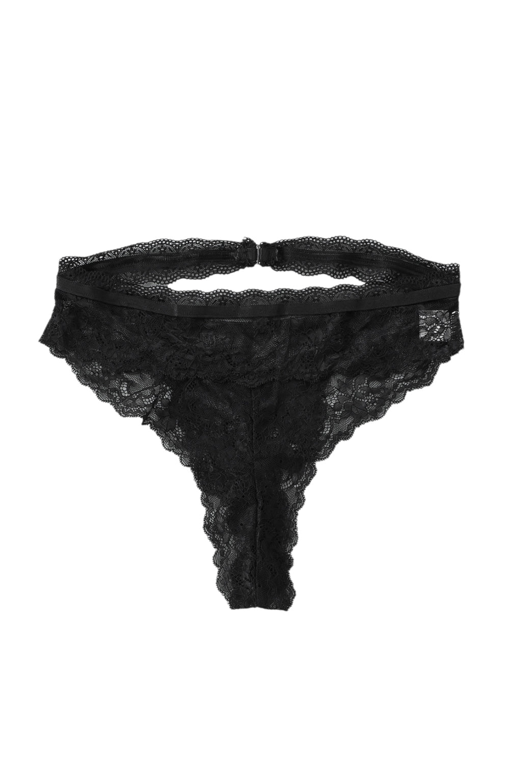 Cut Out Belted Floral Lace Crochet Panty