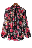 Ruffled Collar Floral Blouse